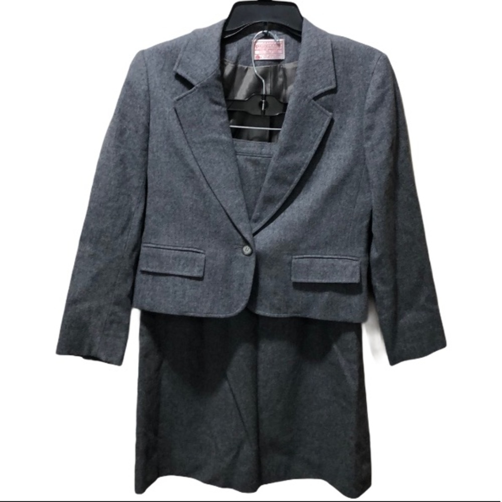 {Pendleton} Grey Wool 2pc Set Skirt & Blazer